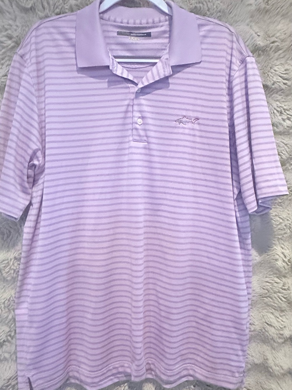 Greg Norman Collection Lavender Striped Polo